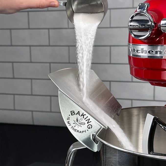 New Metro Design Pouring Chute Stand Mixer Replacement Pouring Shield with Unique Laser Etched Motto, Baking is my Therapy