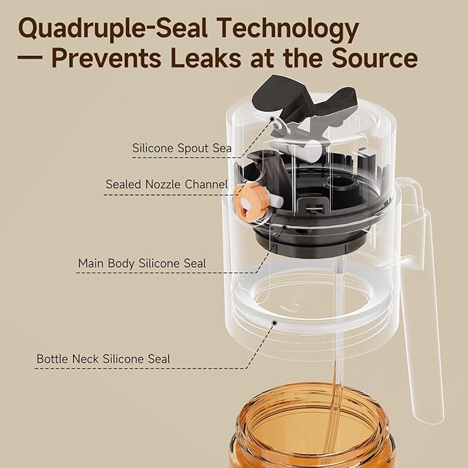 500ml Beige Glass Oil Sprayer, Dark-Tinted Glass Fine Mist Spray Bottle for Baking, Salad, Air Fryer, Light Cooking, Refillable 2-in-1 Oil Dispenser
