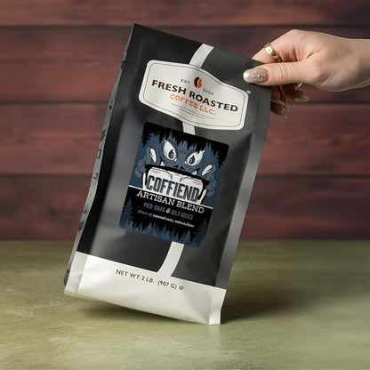 Fresh Roasted Coffee, Coffiend Whole Bean Coffee, Med-Dark Roast, Kosher, 2 lb (32 oz)