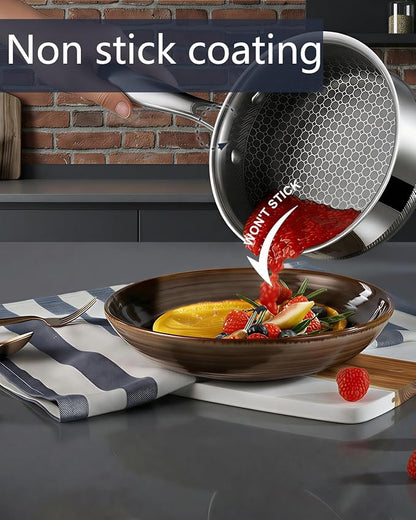USELUCK Nonstick 1.5-QT Saucepan with Glass Lid,Stainless Steel Pot,Stay-Cool Handle,Dishwasher-Safe,Oven-Safe,Induciton Ready,Compatible with All Cooktops.