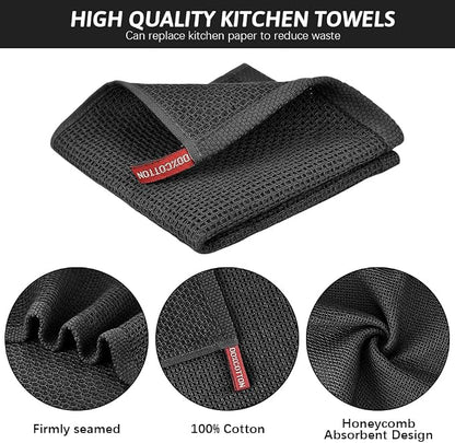 Nialnant 12 Pack Dish Cloths,100% Cotton Dish Towels for Washing Dishes,Soft and Absorbent Kitchen Cleaning Rags - 12x12 Inch