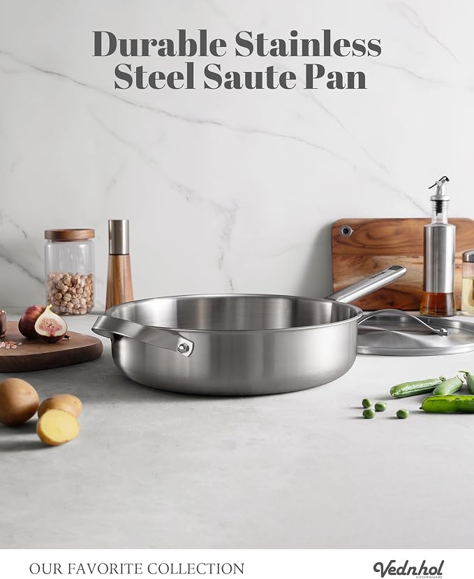 Stainless Steel Cookware Set, 14 Pcs Tir-Ply Pots and Pans Set, PFOA&PTFE Free, Dishwasher&Oven Safe, Kitchen Induction Compatible, ollas de acero inoxidable para cocinar