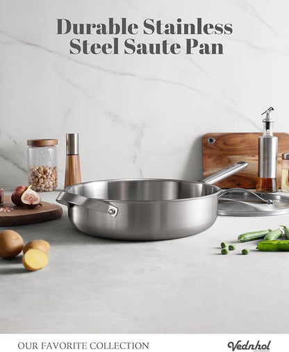 Stainless Steel Cookware Set, 14 Pcs Tir-Ply Pots and Pans Set, PFOA&PTFE Free, Dishwasher&Oven Safe, Kitchen Induction Compatible, ollas de acero inoxidable para cocinar