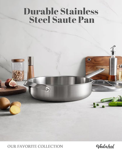 Stainless Steel Cookware Set, 8 Pcs Tir-Ply Pots and Pans Set, PFOA&PTFE Free, Dishwasher&Oven Safe, Kitchen Induction Compatible, ollas de acero inoxidable para cocinar