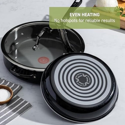 T-Fal Preserve Ceramic Non stick Frying Pan Skillet 12-inch, Oven Broiler Safe up to 350°F, Cookware, InoCeram Glide Technology, Frying Pan, Skillet Pots & Pans, Black