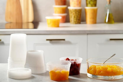 24 Pack -32 Oz Plastic Deli Containers with Lids - Food Storage Containers with Lids - Clear Disposable Airtight Meal Prep Containers, BPA Free, Stackable, Leakproof, Microwave and Freezer Safe