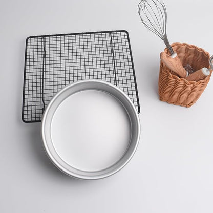 7 Inch Round Cake Pan, Aluminum Round Cake Baking Pans Tins For for birthday cake party cake.Silver(7×3 round Cake Pan)
