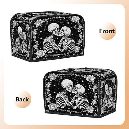 Toaster Cover 2 Slice Wide Slot Halloween Skull SkeletonBread Toaster Oven Dustproof Cover Small Appliance Kitchen Covers Dust and Fingerprint Protection for Women Gift 2 Slice