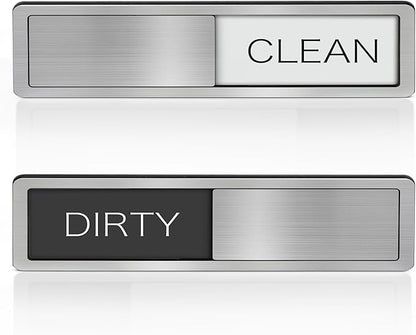 Dishwasher Magnet Clean Dirty Sign - Stainless Steel Dishwasher Magnetic Sign - Clean & Dirty Dishwasher Slider Easy to Indicator - Kitchen Gadgets