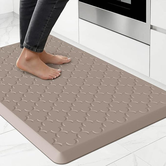Kitchen Mat Cushioned Anti Fatigue for Floor, Non-Slip Waterproof Comfort Rug for Kitchen Sink, Standing Desk & Laundry, 20"x30", Khaki