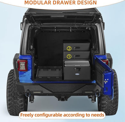Hooke Road 1PCS Modular Add-On Drawer, Only Compatible with Specified Fridge Slide Mount System, for 2007-2026 Jeep Wrangler JK/JL 4-Door & 2021-2026 Ford Bronco 4-Door