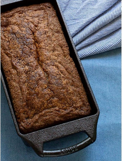 Lodge Seasoned Cast Iron Loaf Pan 8.5 Inches - Pre-Seasoned Rectangular Cast Iron Bakeware- Even Browning Bread Pan with Easy-Release Finish - PFAS-Free Non-Toxic Cookware (Pack of 3)