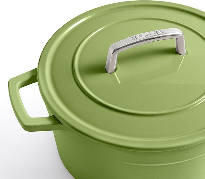 Martha by Martha Stewart 5 QT European Enameled Cast Iron Dutch Oven w/Lid - Bay Leaf