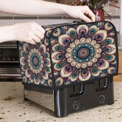 4 Slice Abstract Ethnic Mandala Toaster Cover Waterproof Dust Fingerprint Bread Machine Cover Washable Kitchen Appliance Protector For Home Kitchen Bakeware Table Decor Women Gifts