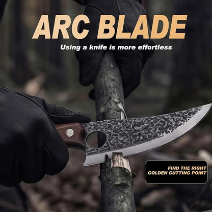 Viking Knife, Butcher Knife Hand Forged Boning Knives, Japanese Paring knives Kitchen Chopping for Meat Cutting Chefs Cleaver Camping Cooking, BBQ, Gifts for Men