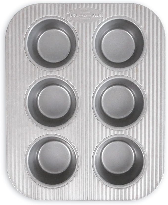 USA Pan Nonstick Toaster Oven 6 Cup Muffin Pan, Aluminized Steel