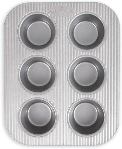 USA Pan Nonstick Toaster Oven 6 Cup Muffin Pan, Aluminized Steel