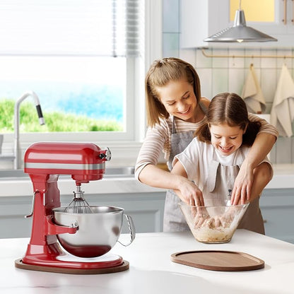 GuanQiao Food-Grade Bamboo Mixer Slider: For KitchenAid 5-8 Qt Bowl Lift Stand Mixer. Appliance Sliding Mat For Artisan, Kitchen Countertop Storage Accessories (Moving Tray)