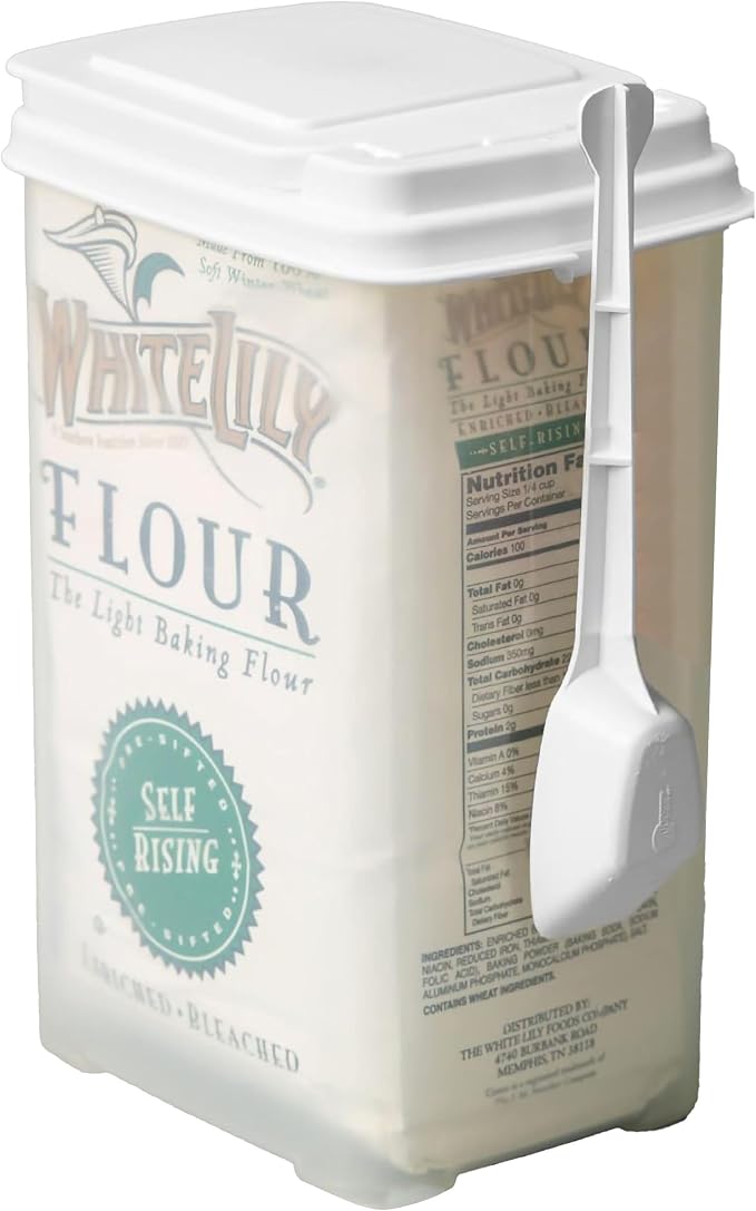 Buddeez Flour and Sugar Container - 3.25 Quart All Purpose Kitchen Organization and Storage Unit, Large Food Storage Container For Kitchen and Organizing Your Pantry (with Scoop)