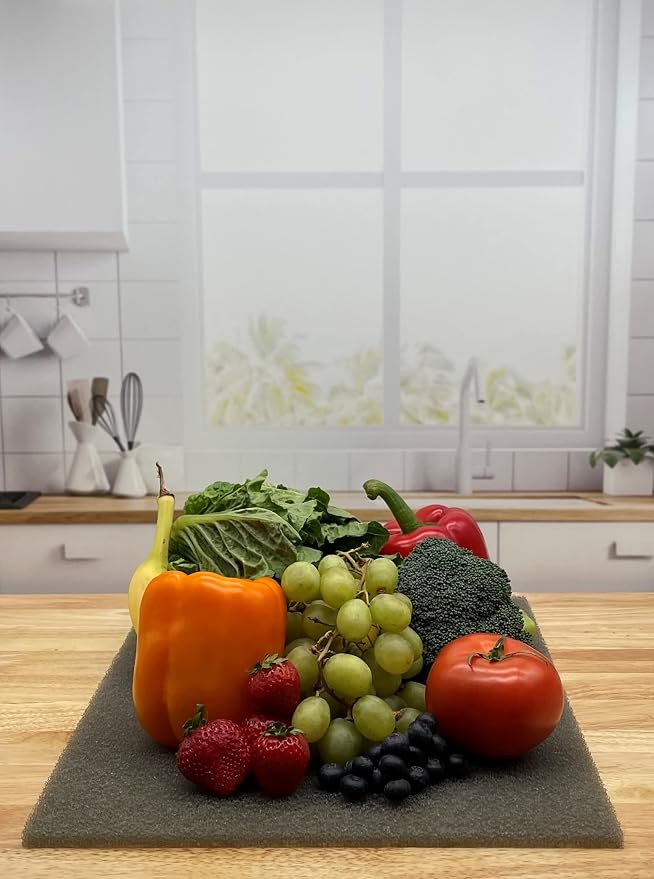 Bluapple Humidity Control Pack Produce Saver Bags And Refrigerator Mat Liners Keep Produce Fresher Longer (Gray)