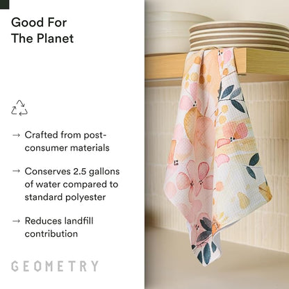 GEOMETRY Kitchen Tea Towels - Quick Dry Microfiber Dish Towels for Kitchen Sleepy Fields, 18" x 30" 1 Pack
