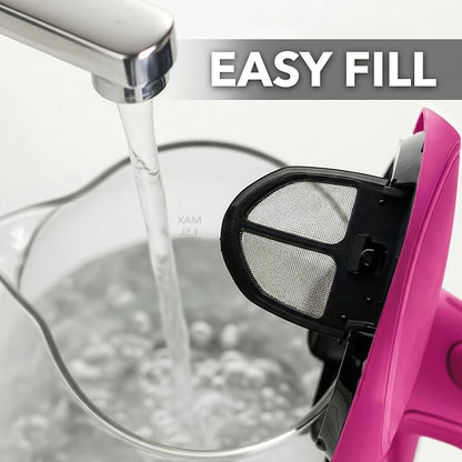 OVENTE Electric Kettle, 1.5L Borosilicate Glass Countertop Water Heater and Boiler for Coffee or Tea, BPA-Free, Auto Shut-Off, Boil-Dry Protection, Removable and Washable Spout Filter, Pink KG83F