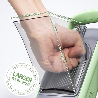 Jonscook All-in-1 Update Safe Mandoline Slicer for Kitchen, Food Chopper with Container, Thickness Adjustable Vegetable Chopper, Potato French Fry Cutter Tomato Apple Slicer Onion (Matcha Green)