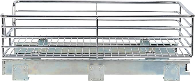 Household Essentials Chrome-Plated Steel Pull-Out Basket Organizer