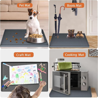 TigeJoy 28" x 22" Under Sink Mats for Kitchen Waterproof, Leak-Proof Silicone Mat Sink Protector and Cabinet Liner, Kitchen Essentials Organizer and Storage, Boot or Shoe Tray, Pet Feeding Mat