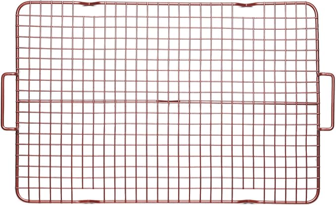 CasaWare 3pc Ultimate Commercial Weight 15 x 10 x 1-inch Cookie Sheet/Cooling Grid/Silicone Mat Bakeware Set (Rose Gold Granite)