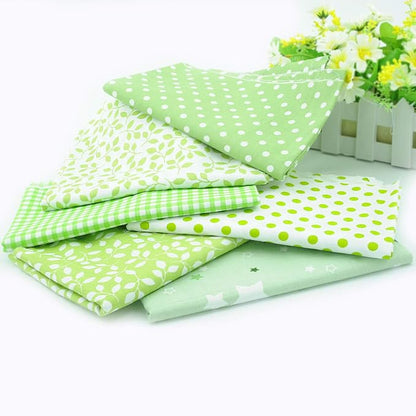 Fat Quarter Fabric Bundles Pre-Cut Quilting Cotton Twill Striped Printed Assortments Craft Cloth Bundle Squares DIY for Sewing Crafting Rose Flavor(Green,18 by 20.5Inch)