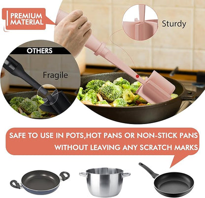 Upgrade Meat Chopper, Heat Resistant Meat Masher for Hamburger Meat, Ground Beef Smasher, Nylon Hamburger Chopper Utensil, Ground Non Stick Mix Chopper Mix Potato Masher Tool (Pink)
