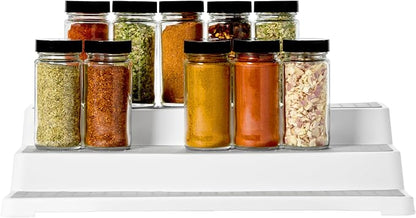 madesmart Shelf Organizer - White | CABINET COLLECTION | 3-Tier Cabinet, Pantry, or Countertop Organizer | Soft-grip Lining and Non-slip Fee | BPA-Free