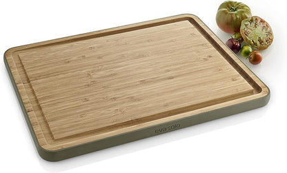 EVA SOLO | Green Tool Bamboo Cutting Board with Juice Groove | Anti-slip with silicone pads and deep juice groove | FSC-certified bamboo | Danish Design & Functionality