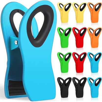 Jetmore 12 Pack Chip Clips Bag Clips, Magnetic Bag Clip for Food Storage Heavy Duty, Plastic Food Clip for Chips, Snack, Kitchen, Refrigerator, Garden, Sewing, Fabric, Clothes Pins