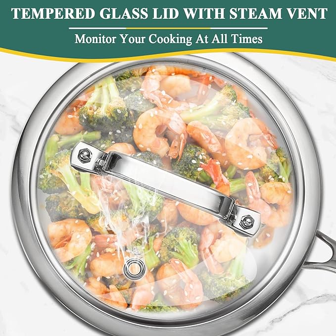DELARLO Tri-Ply Stainless Steel 2.5 QT Saucepan with Lid, Heavy Duty Induction Pot, Fast Even Heat, Fuel Saving, Induction Cookware, Kitchen and Dining Steel Saucepan