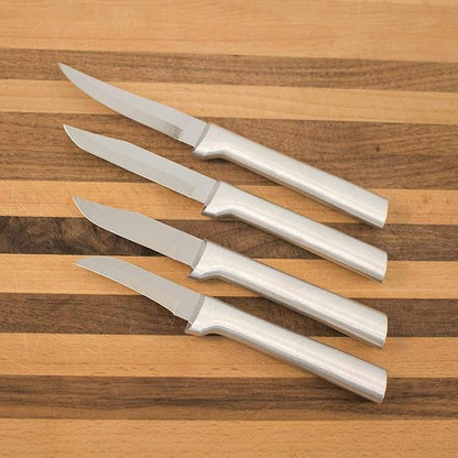 Rada Cutlery 4-Piece Granny, Peeling, Regular, and Heavy Duty Paring Knife Set, Stainless Steel Blades, Silver Handle