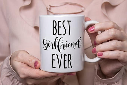 Best Girlfriend Ever Mug, Motivational, Inspirational Birthday Gifts For Wife, Girlfriend, Fiancee Coffee Mug Tea Cup