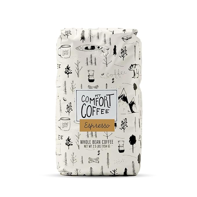 Mt. Comfort Coffee Espresso Roast, 2.5lb - Flavor Notes of Chocolate & Caramel - Roasted Whole Beans