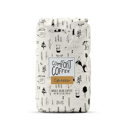 Mt. Comfort Coffee Espresso Roast, 2.5lb - Flavor Notes of Chocolate & Caramel - Roasted Whole Beans