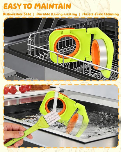 CHICHAUS Uncrustable Sandwich Maker,Sandwiches Pocket Circle Shape 3.7Inch Sandwich Cutter and Sealer,Sandwich Cutter for Kids Breakfast and lunchboxes (Green/Orange)