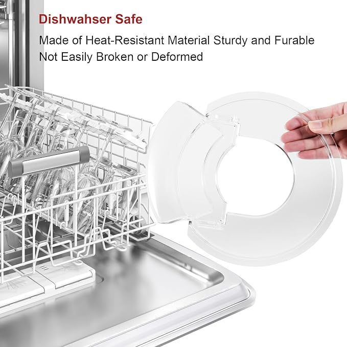 Pouring Shield for KitchenAid 4.5-5 Quart Tilt-Head Stand Mixers, Splash Guard with Removable Pour Spout, Fits Stainless Steel, Glass & Ceramic Mixer Bowls