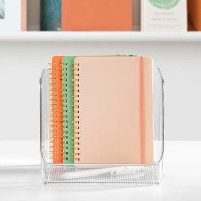 iDesign Open-Front Storage Bin - All-Purpose Bin for Kitchen, Bathroom, or Office - Clear - Made in USA