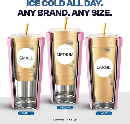 Frost Buddy Togo Buddy 30oz Stainless Steel Vacuum Insulated Tumbler To Go Coffee Cup – Iced Coffee Cups, Iced Coffee Sleeve, Travel Mug, Thermal Cup for Hot & Cold Drinks, Dunkin Cup (Purple Scrubs)