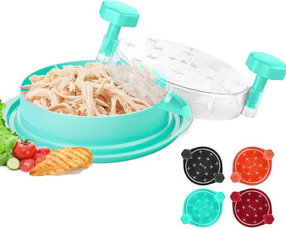 Chicken Shredder Tool Twist: 2026 Pro Food-Grade Visible Meat Shredder with Strong Anti-Slip Base, Ergonomic Handle, Chicken Breast Shredder, Suitable for Pork Beef Chicken (Green)