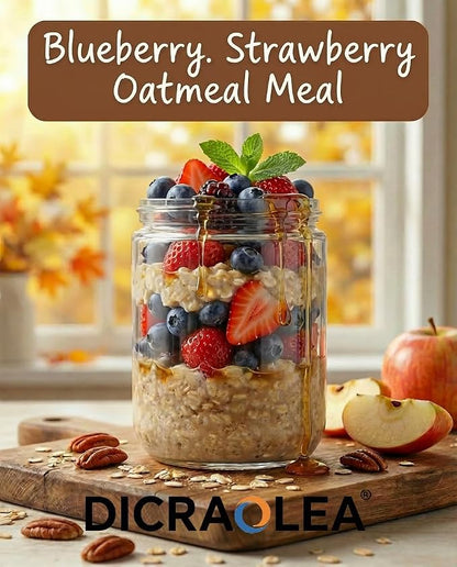 18oz 4Pack Glass Overnight Oats Jars Containers with Airtight Leakproof Lids, Reusable Mason Jars for Meal Prep, Yogurt Parfaits, Smoothies, Salads & Healthy Breakfasts (18 OZ-4-1)