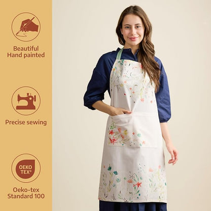 Maison d' Hermine 100% Cotton Apron for women with Pocket Kitchen Chef Apron for Men Cooking Spring Summer