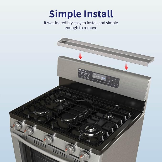 IIIOIIIA Stove Top Magnetic Shelf for Kitchen Organization, 30" Magnetic Spice Rack Over the Stove, 4" Deep Spice Organizer With Border All Around, Brushed Stainless, Silver