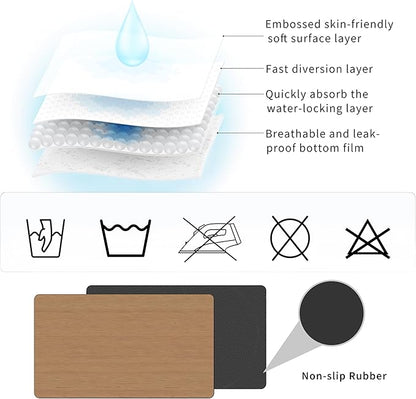 Coffee Mat Coffee Bar Mat - Absorbent Rubber Backed Coffee Pot Cup Holder Quick Drying Mats Fit Under Coffee Maker Espresso Machine Coffee Bar Accessories Kitchen Counter Dish Drying Mat 23"x15", Wood