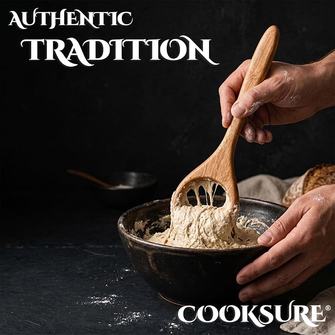 Traditional Danish Dough Whisk for Sourdough 13 Inch – Super Sturdy Bread Whisk with Smooth Wooden Handle